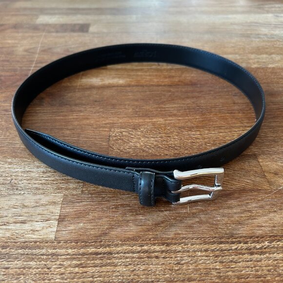 J. Crew Black Leather Belt 30 - Picture 2 of 7